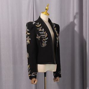 Nuovo arrivo Stock autunno <span class=keywords><strong>donna</strong></span> nuova nicchia top di fascia alta nero irregolare <span class=keywords><strong>giacca</strong></span> da <span class=keywords><strong>donna</strong></span> camicie e camicette da <span class=keywords><strong>donna</strong></span> - Product Image 5