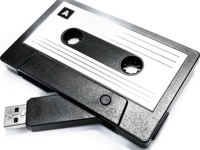 Clé USB en forme de cassette rétro en plastique, personnalisable avec logo, USB 2.0/3.0, cadeau promotionnel, garantie 1 an