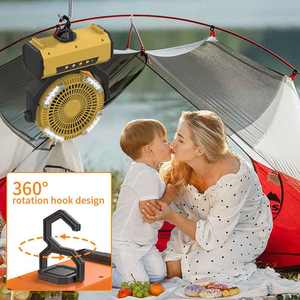 Utilisation du ventilateur solaire Ventilateur de camping rechargeable Ventilateur de <span class=keywords><strong>tente</strong></span> Prix bon marché Mini maison mobile portable à énergie solaire avec lumière Table d'extérieur - Product Image 3