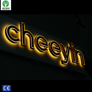Custom negozio 3d pubblicità esterna in metallo retroilluminato segni di lettere di cartello di bordo acrilico Led muro segno indietro luminoso parola - Product Image 1