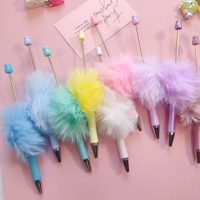 L B7013 Mignonne Boule de Fourrure Bijoux en Plastique Décoratif Ajouter Fluffy DIY Perlage Stylo Blancs pour Perles Cadeau Mariage Anniversaire
