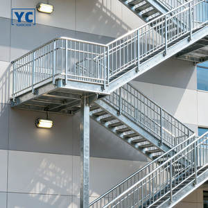 공장 공급 야외용 강철 계단 디딤판 아연 도금 금속 격자 강철 계단 산업용 사다리 - Product Image 1