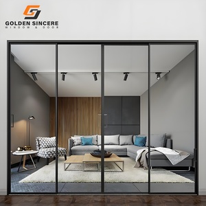 Quincaillerie pour porte coulissante dissimulée au design moderne GS avec mécanisme de fermeture en douceur Cadre insonorisé en alliage d'aluminium Porte coulissante - Product Image 5