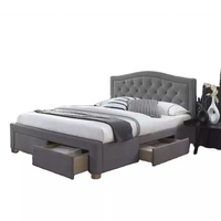 Échantillon gratuit Lit de luxe Double moderne en bois massif de luxe King Size