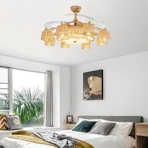 Crystal <b>Ceiling</b> Fan with <b>Light</b> and <b>Remote</b> Modern Dimmable Fandelier Invisible Retractable Chandelier Fan for Bedroom Living Room - Product Image 5