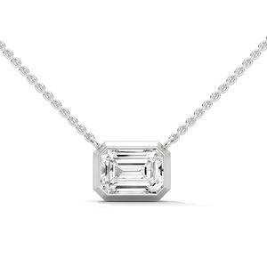 Elegante Joyería de Diamantes Cultivados en Laboratorio, Colgante de Plata con Diamantes de Corte Brillante y Acabado Pulido Elegante, Ideal - Product Image 1