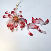 Rétro chrysanthème bord de mer fleur pétale forme perles de verre pour la fabrication de bijoux à la main épingle à cheveux accessoires en vrac en gros