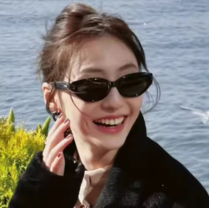 New GM Sunglasses, Sunscreen Sunglasses, Men's Small <b>Frame</b> Sunglasses, Cat Eye Sunglasses, Women's High End Look, Small Face - Product Image 2