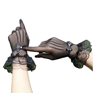 <span class=keywords><strong>Gants</strong></span> courts en nylon et <span class=keywords><strong>dentelle</strong></span> style Lolita rétro pour <span class=keywords><strong>femme</strong></span>, maille fine respirante à séchage rapide, pour usage quotidien et soirées, look sexy - Product Image 1