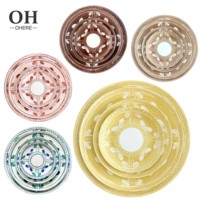 Assiettes en céramique jaunes élégantes en gros, ensembles de vaisselle en céramique personnalisés 4 pièces pour la décoration de table de mariage et la location