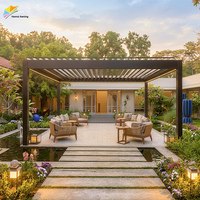 Nouvelle conception de pergola en aluminium pour l'extérieur, toit à lamelles, auvent de patio, pergola électrique, gazebo