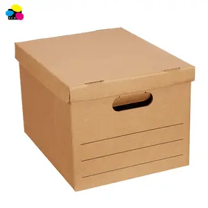 16.2 by 12.5 by 10.5 inches natural corrugated cardboard Letter / Legal Storage Filing Box with Lift-Off Lid