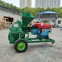 Dubbele Hopper 22/28 PK Dieselmotor Houtversnipperaar Output 1-1,5T/H Multifunctionele Industriële Houtchip Zaagselmachine