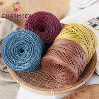 Vente en gros de nouveau sac tissé en bande de simili cuir nappa mat 200g tricoté à la main pour tissage de fil de T-shirt sac fait main