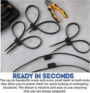 روابط بلاستيكية قوية من ووندرجون مقاس 27.5 بوصة تتحمل 250 رطلاً (أسود) -10~+70 درجة مئوية 100 قطعة/كيس - Product Image 5