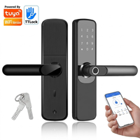 Poignée de porte intelligente Wifi Tuya, serrure à empreintes digitales, serrure électronique à mot de passe, serrure de porte intelligente TTlock pour appartement et maison
