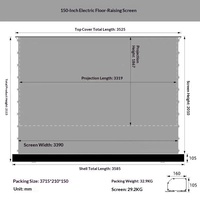 Écran de projection motorisé au sol de 150 pouces 16:9 avec tissu métallique pour les grandes salles, les conférences, les cinémas à domicile