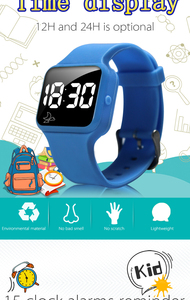 นาฬิกาสปอร์ต LED ดิจิตอลท<span class=keywords><strong>ร</strong></span>งสี่เหลี่ยมสำห<span class=keywords><strong>ร</strong></span>ับเด็ก นาฬิกาอิเล็กทรอนิกส์หรูห<span class=keywords><strong>ร</strong></span>าสำห<span class=keywords><strong>ร</strong></span>ับผู้ใหญ่และนักเ<span class=keywords><strong>ร</strong></span>ียน ตัวเ<span class=keywords><strong>ร</strong></span>ือนซิลิโ<span class=keywords><strong>ค</strong></span>น พร้อมฟังก์ชั่นปลุก - Product Image 5