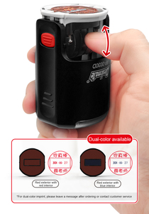 Sello Automático Personalizado Deskmate RP-0017 <span class=keywords><strong>con</strong></span> <span class=keywords><strong>Nombre</strong></span> y Logotipo para Oficina, Sello de Plástico Autoentintable <span class=keywords><strong>con</strong></span> Impresión Digital y Almohadilla de Tinta R17mm - Product Image 4