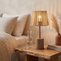 Lampe de table en corde de coton tissée à la main style bohème, base en métal, lampe de chevet pour chambre à coucher, salon, décoration intérieure, éclairage LED