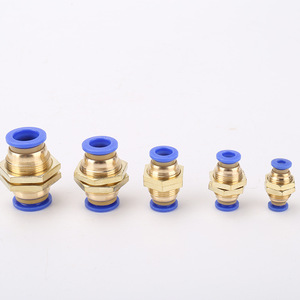 Raccord rapide pour pièces pneumatiques, raccord en cuivre fileté pour tuyau d'air, joint de jonction droit pour une efficacité accrue - Product Image 1