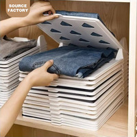 Organisateur de garde-robe multifonctionnel NFS en PP, pliable, superposable, gain de place, planche à plier les vêtements, empilable, moderne