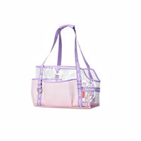 Sac de transport pour animaux de compagnie Touchdog Fashion en PVC transparent, respirant et imperméable pour petits chiens et chats, utilisation estivale en plage et en extérieur