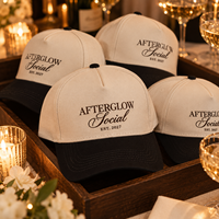 Casquette de baseball 5 panneaux en coton 100% brodée avec logo de mariage personnalisé, visière incurvée, pour couple marié, fête nuptiale, avec boucle, ODM OEM