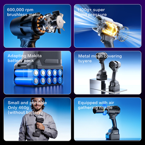 Soplador Inalámbrico de Alta Potencia, Motor sin Escobillas de 53 mm, 1100 g, Súper Presión de Viento, Ventilador Eléctrico de Mano de Alta Velocidad - Product Image 6
