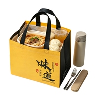 Sac d'emballage thermique en non-tissé spunbond à ouverture supérieure cousu pour la livraison de repas en restaurant, en stock
