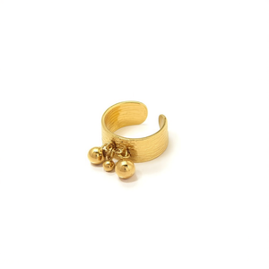 Fashion <b>Ring</b> 316L Stainless Steel PVD Gold Plating Sustainable Resistant Chunky Design For Women - Product Image 2