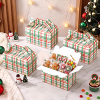 Boîte cadeau en papier pour bonbons, boîte à friandises à carreaux pour les fêtes de Noël avec poignée