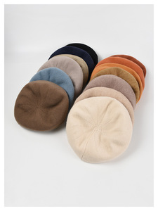 Boina de lana de color sólido para primavera y otoño 2024, sombrero de punto, venta al por mayor, estilo INS, otros sombreros de boina personalizados para mujer - Product Image 2