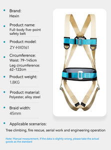 高品質の落下防止耐摩耗性ポリエステルセキュリティレスキュー全身安全ハーネス - Product Image 6