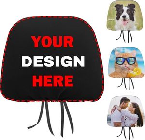 Hot Sell Attractive Custom-Design Promotional Flags and Banners Headrest Advertising Universal Car Headrest Sock Cover