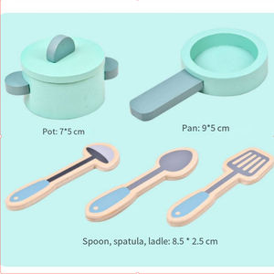 Mini cuisine en bois pour enfants, jeu de simulation réaliste, <span class=keywords><strong>jouet</strong></span> éducatif - Product Image 4