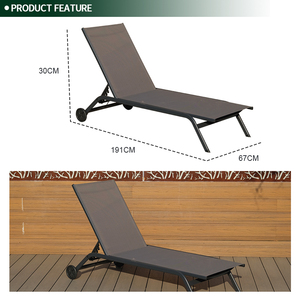 All'ingrosso Sunbath in alluminio per esterni Chaise Lounge reclinabili per la spiaggia - Product Image 5