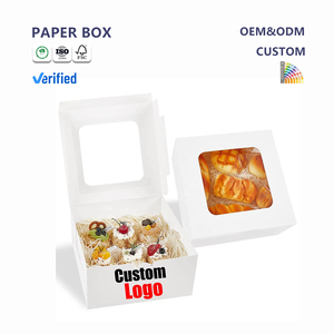 Wholesale Custom Luxury Cupcake Pastry Bakery Paper Box Transparent Birthday <strong>Wedding</strong> <strong>Packing</strong> 10 Inch Cake Box With Clear Lid - Product Image 1