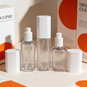 Ensemble de flacons carrés portables de voyage pour cosmétiques, rechargeables, pour flacons pulvérisateurs en plastique, pompes à lotion, masques faciaux, <span class=keywords><strong>faux</strong></span> cils - Product Image 5