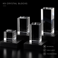 Bloc de cristal transparent HBL K9, cube de cristal poli vierge pour gravure laser, affichage photo, souvenir, cadeau