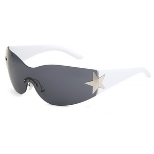Glasses UV400 Ladies New Fashion Y2K <b>Sunglass</b> Unisex Rimless PC One Piece Cycling Sports <b>Sunglasses</b> 2025 - Product Image 6