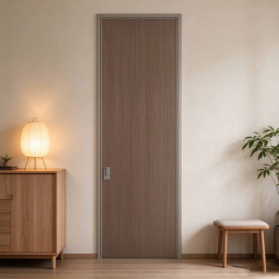 Modern Prehung Soundproof Flush Panel Apartment Interior Home Gray Wood ...
