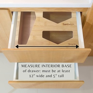 Wooden <b>Storage</b> <b>Box</b> For Plastic Bags Quart Sandwich Snack Gallon Organizer Drawer <b>Kitchen</b> Desktop Space Saving - Product Image 5