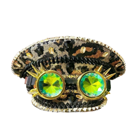 Chapeau de Capitaine Steampunk à Paillettes à Carreaux, Vente en Gros, 3 MOQ, Idéal pour le Festival Burning Man, la Plage et les Fêtes Décontractées en Extérieur