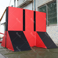 American Ninja Warrior Obstacle Course Gymnastics Kids Soft Play Equipment 5 Piece Set Road Block Wall Section with 4 Quad Step