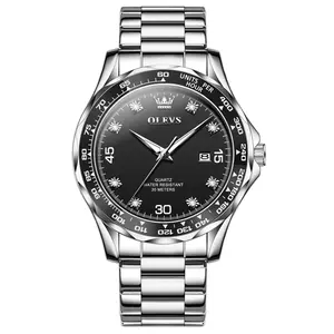 OLEVS 9988 oem personnalisé en gros designer mode montre pour hommes en acier inoxydable de luxe étanche or montre à quartz pour hommes