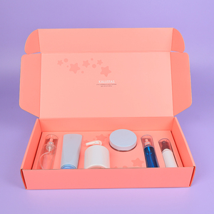 Boîtes d'expédition <span class=keywords><strong>de</strong></span> cosmétiques personnalisées haut <span class=keywords><strong>de</strong></span> gamme recyclables rose fluo, boîte d'expédition rectangulaire avec insert et accessoires - Product Image 1