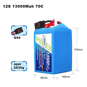 แบตเตอรี่ 12s 44.4V 10000/13500/18000mAh 10C/25C/60C/110C สำหรับโดรน UAV OEM/ODM ลิเธียมโคบอลต์ออกไซด์ (LiCoO2) คาโทด 500 รอบการใช้งาน -20~60 องศาเซลเซียส ปรับแต่งได้ - Product Image 3