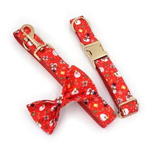 Qué vender en tiktok regalos de navidad moda perro collar de Navidad lindo perro pajaritas popular muñeco de nieve regalo patrón correas para mascotas - Product Image 3