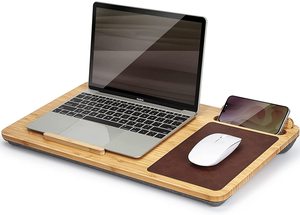 Minjoo Home Hot Selling Foldable Bamboo Laptop Stand PC <strong>Riser</strong> Cushioned Desk <strong>for</strong> <strong>Bed</strong> and Desk Use - Product Image 2